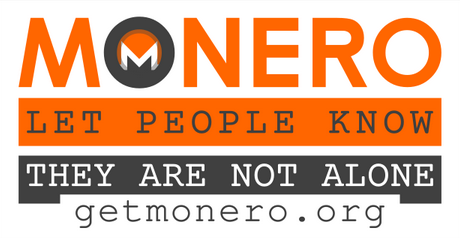 'Monero people are not alone' sticker