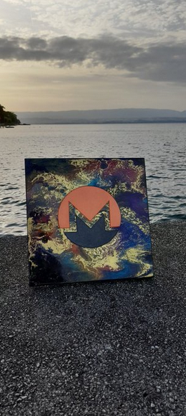 Monero hand made painting with resin