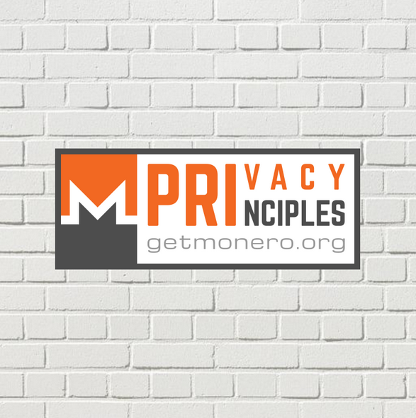 'Monero - privacy & principles' sticker