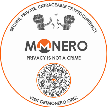 'Privacy is not a crime' Monero sticker