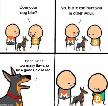 'Monero dog vs Bitcoin' comic