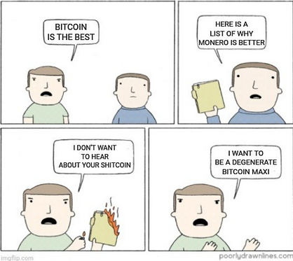 'Bitcoin is the best' XMR comic