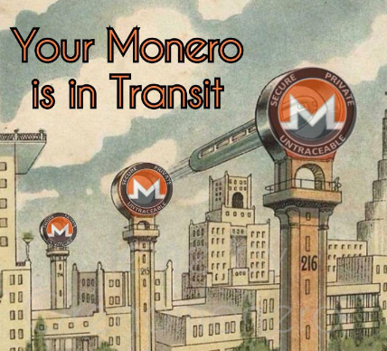 'Your Monero is in transit' poster