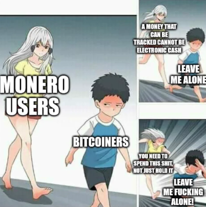 Moneranoj vs Bitcoiners comic