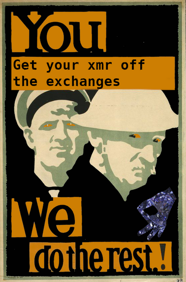 'You get your XMR off the exchanges' banner