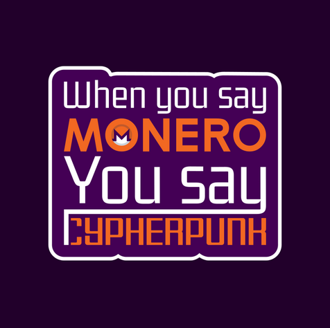 'Monero = Cypherpunk' sticker