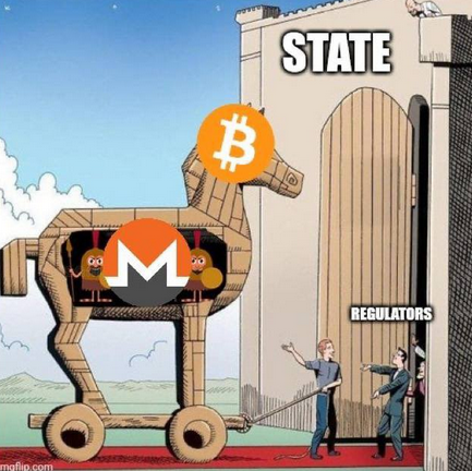 'XMR-BTC trojan horse' meme