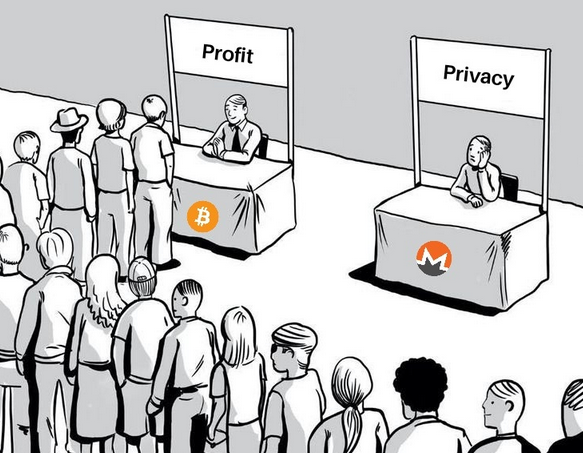 Profit vs privacy BTC/XMR comic