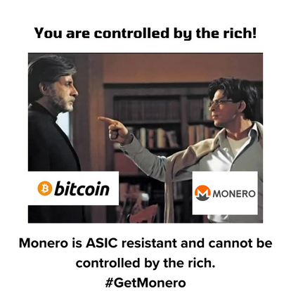 'Monero vs Bitcoin' meme