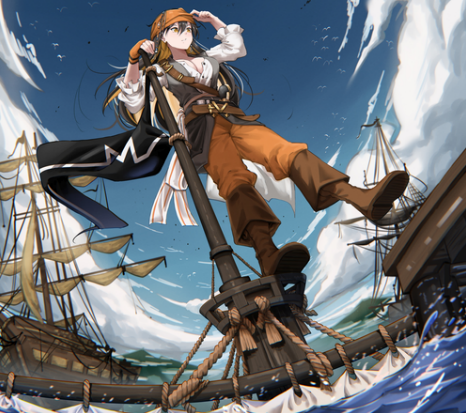 'Pirate Monero chan' illustration