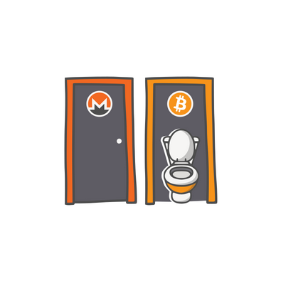 'Monero vs Bitcoin privacy' illustration