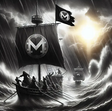 'Monero on rough seas' graphic