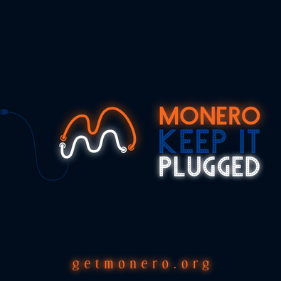 'Monero keep it plugged' illustration