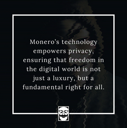 'Monero technology empowers privacy' graphic