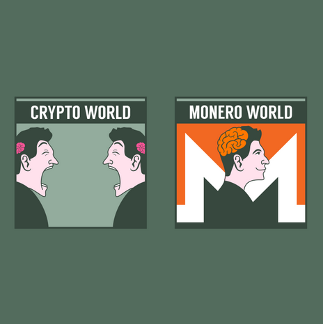 'Crypto world vs Monero world' comic