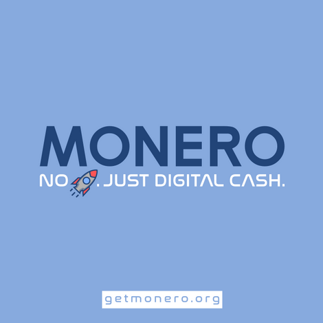 'Monero no rockets just digital cash' graphic