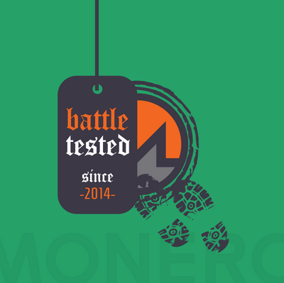'Monero battle tested' graphic