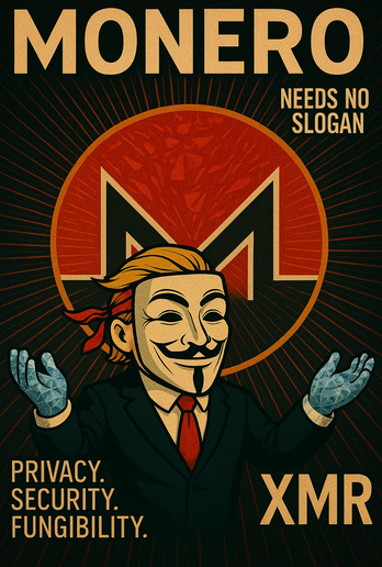 'Monero needs no slogan' banner