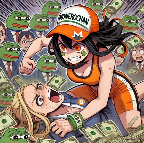 'Monerochan vs Bitcoinchan' meme