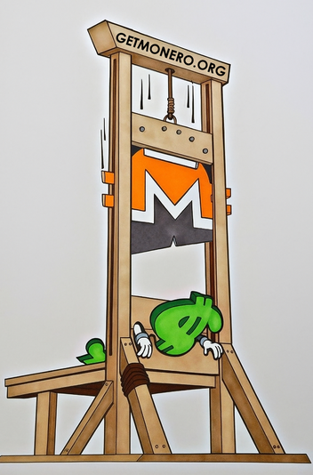 'The guillotine of financial tyranny' illustration