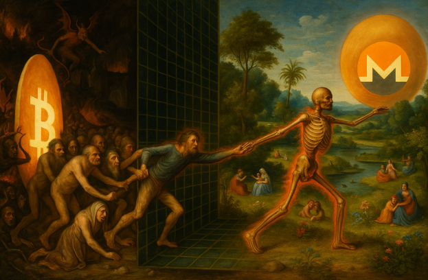 'Monero is the exodus' illustration