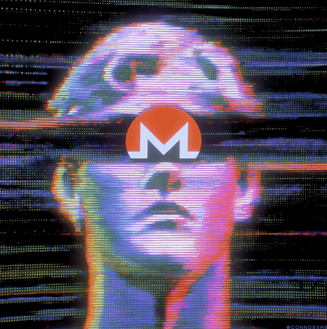 'I mine Monero, therefore I am' illustration