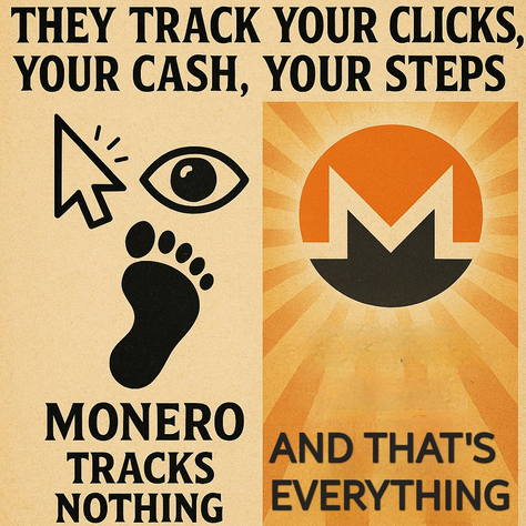 'Monero tracks nothing' illustration