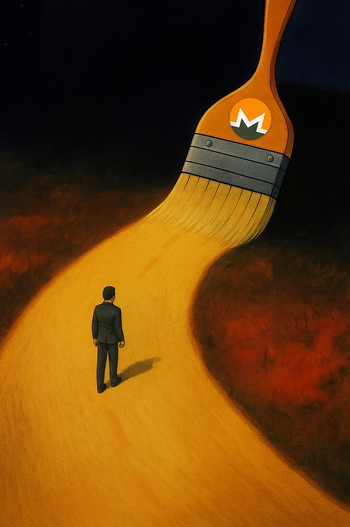 'Monero is the road to sovereignty' illustration